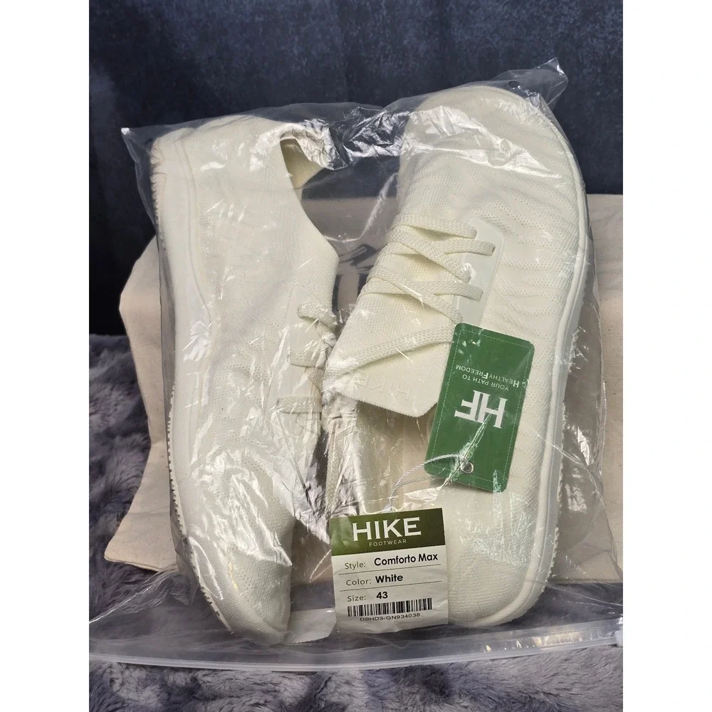 NWT Hike Footwear Comforto Max White Barefoot Neutral Sneakers‎ EU 43 WMNS SZ 12